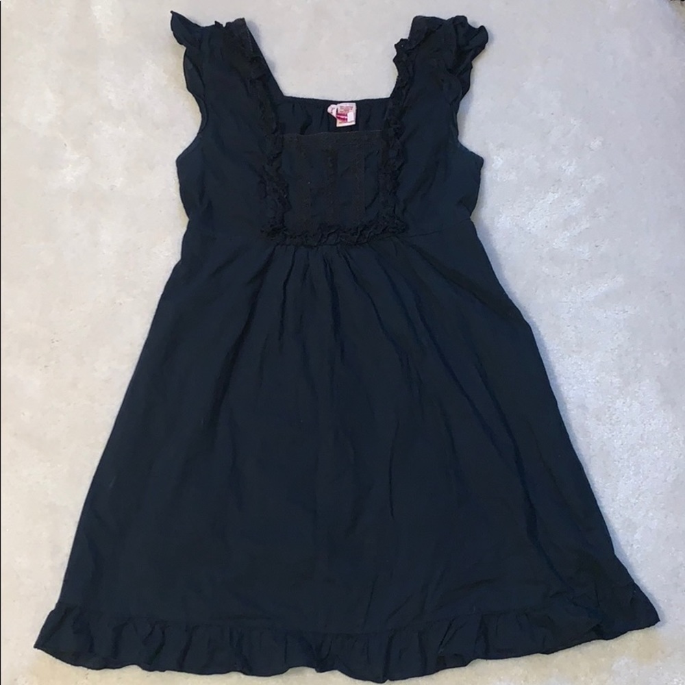 Black Dress with Cap Flutter Sleeve - Medium